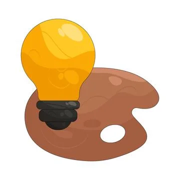 Illustration of Paint palette with idea Stock Illustration