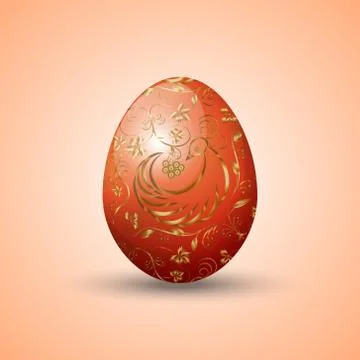 Illustration of painted Eastern egg Stock Illustration