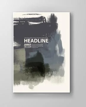 Illustration of painted grunge elements. Stock Illustration