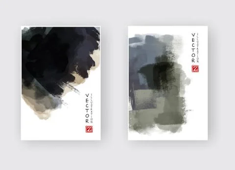 Illustration of painted grunge elements. Stock Illustration