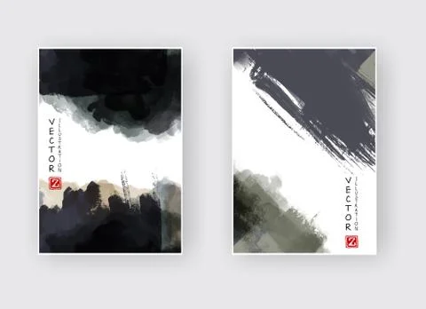 Illustration of painted grunge elements. Ilustración de archivo