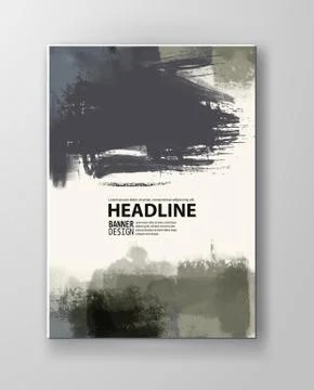 Illustration of painted grunge elements. Stock Illustration