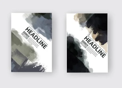 Illustration of painted grunge elements. Stock Illustration