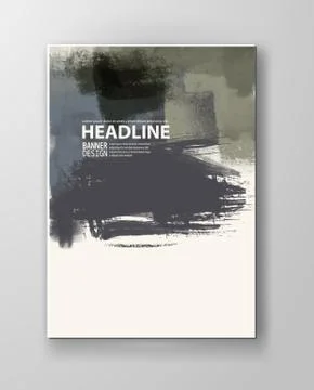 Illustration of painted grunge elements. Stock Illustration