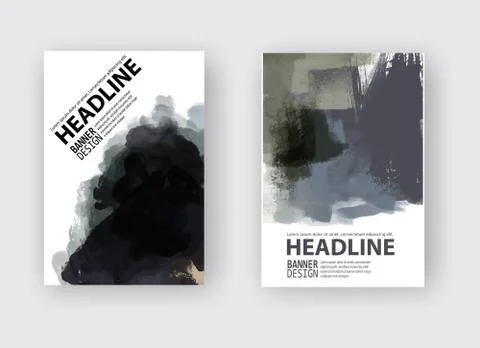 Illustration of painted grunge elements. Stock Illustration