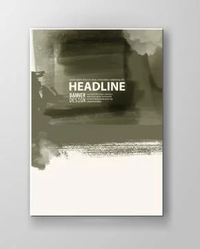 Illustration of painted grunge elements. Stock Illustration