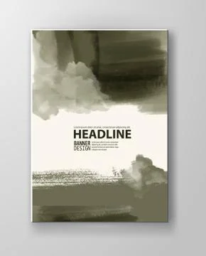 Illustration of painted grunge elements. Stock Illustration