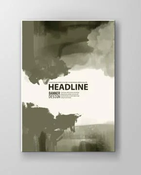 Illustration of painted grunge elements. Stock Illustration