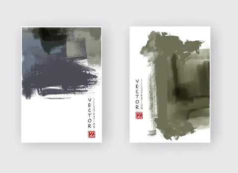 Illustration of painted grunge elements. Stock Illustration