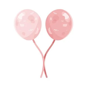 Illustration of pair of pink balloons Ilustração Stock
