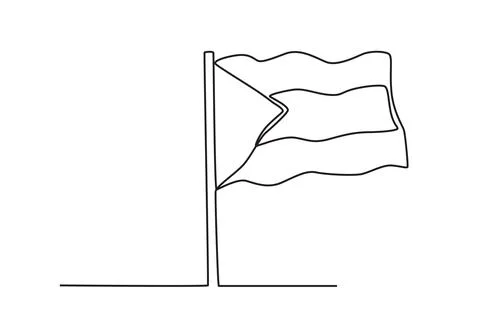 An illustration of the Palestinian flag Stock Illustration