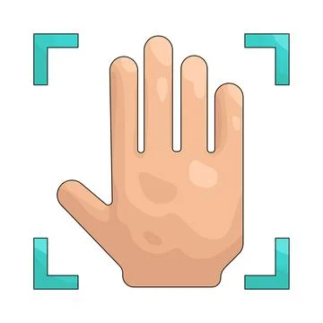 Illustration of palm scan イラスト素材