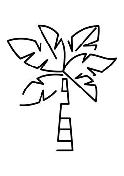Illustration of palm tree. Summer image for holiday or vacation. Stock Illustration