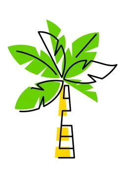 Illustration of palm tree. Summer image for holiday or vacation. イラスト素材