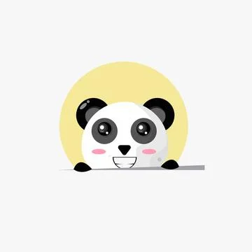 Illustration of panda appearing from below Stock Illustration