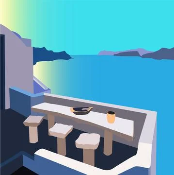 Illustration for panels vacation at sea in vector Stock Illustration