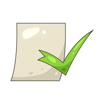Illustration of paper with a checkmark Illustrazione stock