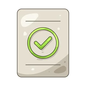 Illustration of paper with a checkmark Stock Illustration