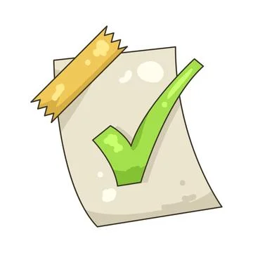Illustration of paper with a checkmark Stock Illustration