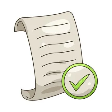 Illustration of paper with a checkmark Stock Illustration