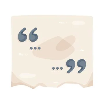 Illustration of paper note with quotation marks Stock Illustration