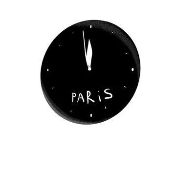Illustration “Paris Wall Clock at Midnight” Stockillustratie