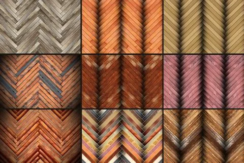Illustration with parquet patterns collection Stock Illustration