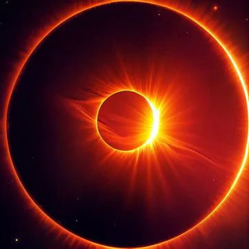Illustration of a partial solar eclipse. A solar eclipse occurs when the M... Fotos Stock