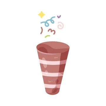 Illustration of party popper Stock Illustration