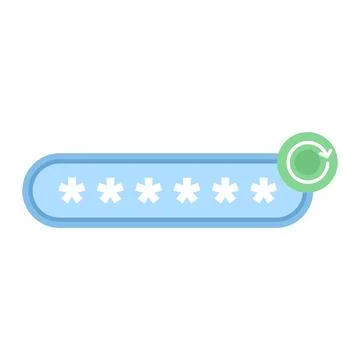 Illustration of password reset, creating new username and password. Stock Illustration