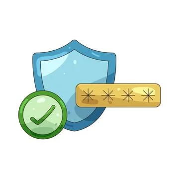 Illustration of Password security and verification 스톡 일러스트