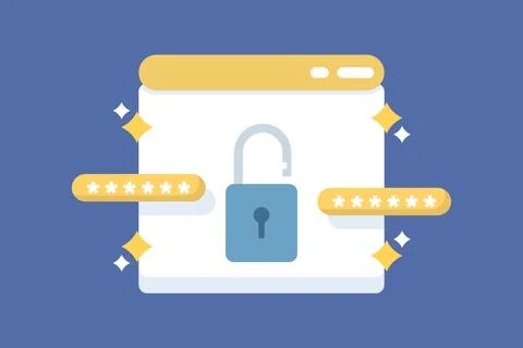 Illustration of passwords and security keys for apps or systems イラスト素材