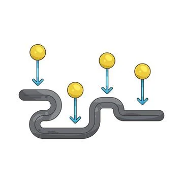 Illustration of path diagram with a pointer Stock Illustration