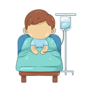 Illustration of patient in bed Stock Illustration