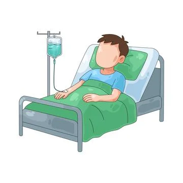 Illustration of patient in bed Stock Illustration