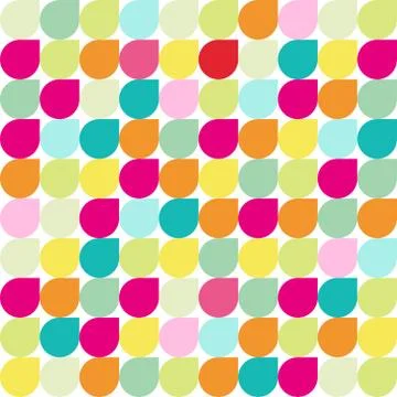 An illustration of a pattern of colorful round shapes isolated on a white bac Stock Illustration