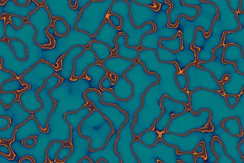 Illustration of a pattern with messy orange lines on a lite blue background Stock Illustration