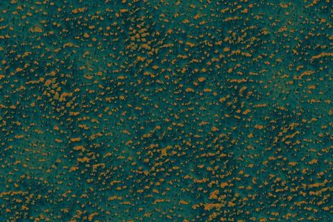 Illustration of a pattern with orange particles on a green background Stock Illustration