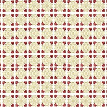 An illustration of a pattern of ornamental frames with heart shapes isolated  스톡 일러스트