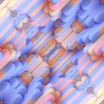 Illustration of a pattern of rectangular shapes with rounded edges. 3d rend.. 스톡 일러스트