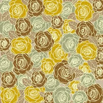 Illustration of pattern of roses in vintage or retro style, vector illustration Illustrazione stock