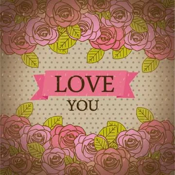 Illustration of pattern of roses in vintage or retro style, vector illustration Stock Illustration