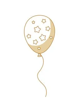 Illustration of pattern star balloon. Decoration for celebration. Linear il.. Stock Illustration