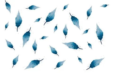 Illustration, pattern, watercolor feathers on a white background Stock Illustration
