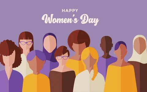 Illustration with pattern women of different ethnicities and different ages 库存插图