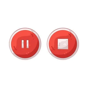 Illustration of pause and stop button 스톡 일러스트