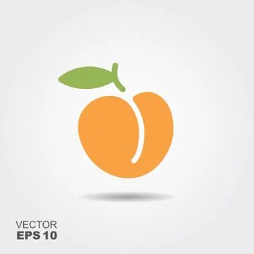Illustration of peach flat icon with shadow Stock Illustration
