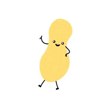 Illustration of a Peanut Character Pointing to Himself Stock Illustration