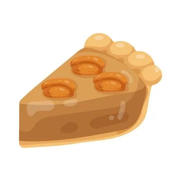 Illustration of pecan pie slice Stock Illustration