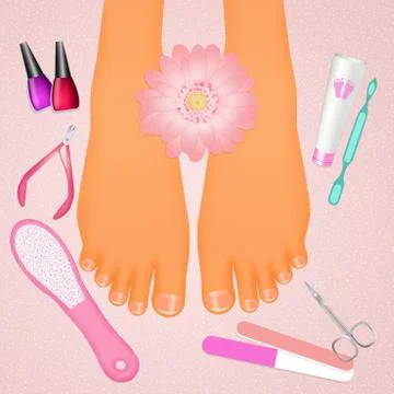 Illustration of pedicure Stock Illustration